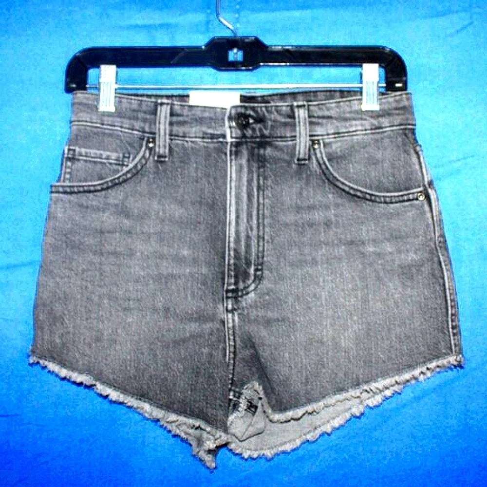 Lee High Rise Cut Off Denim Shorts Black Size 28